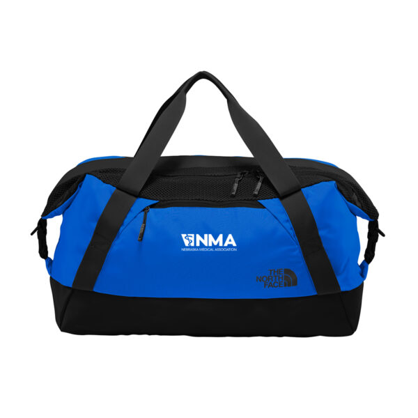 NMA 0322 Online Store Mock ups Round 2 NF0A3KXX Apex Duffel White EMB on Blue